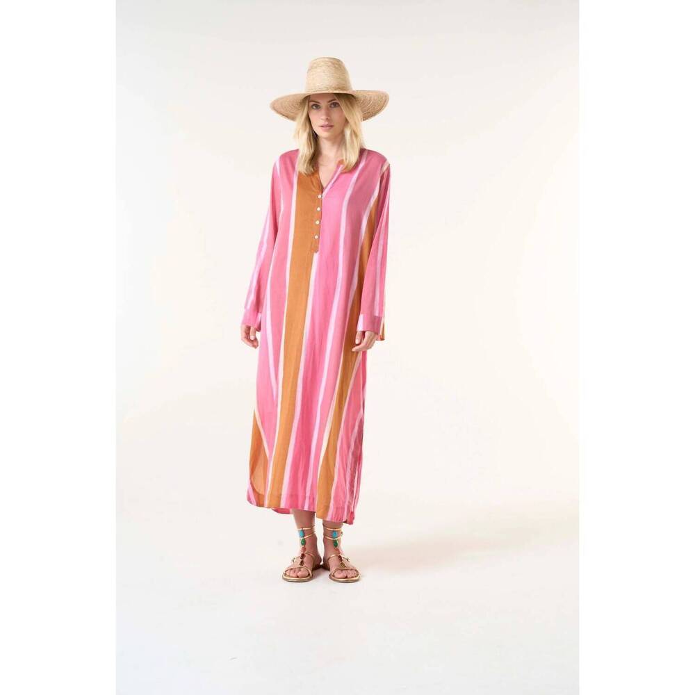 NEW ONESEASON morrocan stripe bazaar dress in pink